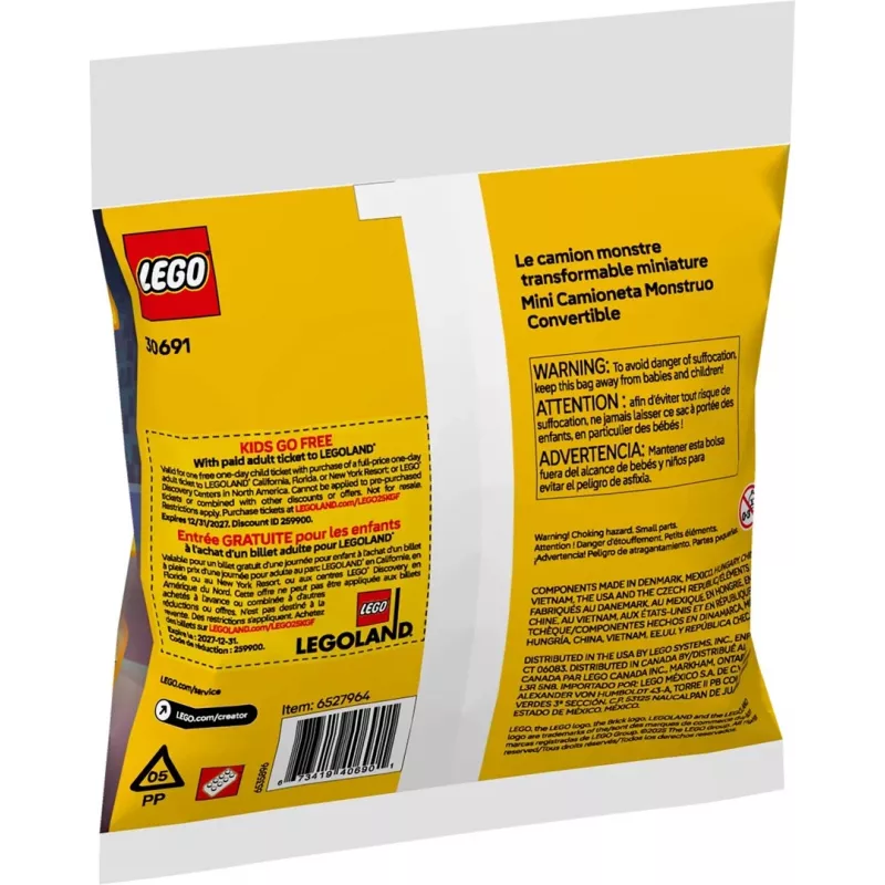 LEGO CREATOR 3 EM 1 30691 Mini Convertible Monster Truck