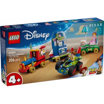 LEGO Disney Toy Story Comboio de celebração e carro de controlo remoto conjunto 43264 — 206 peças, 4 minifiguras, idade 4+