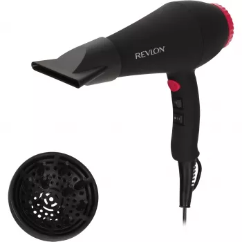 Secador de cabelo REVLON RVDR5251E 2000 W, iónico, 3 níveis de calor, 2 velocidades, Cool Shot — Preto/Rosa