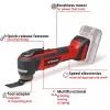 Einhell TP-MG 18 Li BL Solo Professional ferramenta multifunções a bateria, 18 V, sem escovas, até 40.000 oscilações/min, sem bateria e carregador, com acessórios, vermelho/preto
