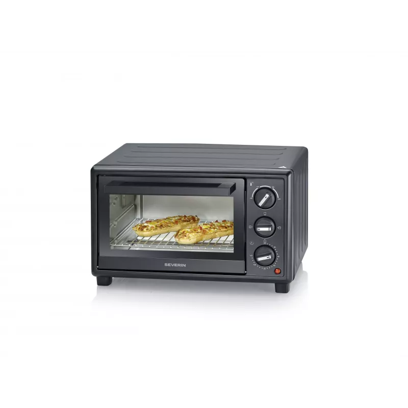Forno elétrico compacto SEVERIN TO 2078 — 20 L de capacidade, 1600 W, preto, autónomo