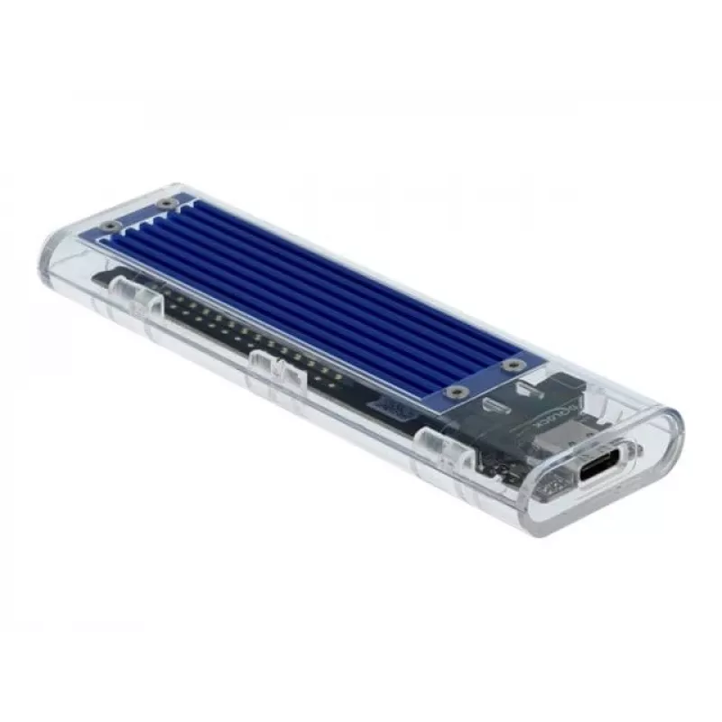 Caixa para SSD DeLOCK 42620 caixa externa para SSD M.2 NVME PCIe com conector fêmea USB Type-C, transparente