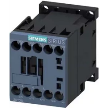 Contator Siemens, 24 VDC, 3 contactos de fecho, 1 contacto de fecho (NA), terminais de parafuso (3RT20161FB41)