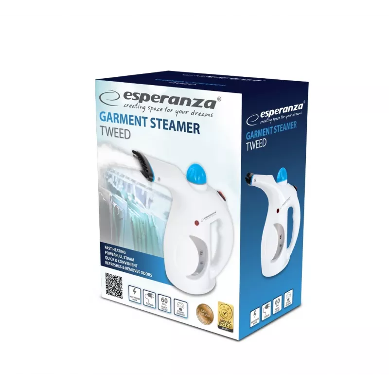 Vaporizador de mão ESPERANZA EHI006 — 800 W, 15 g/min vapor, depósito 0,2 L, cabo 1,5 m, preto