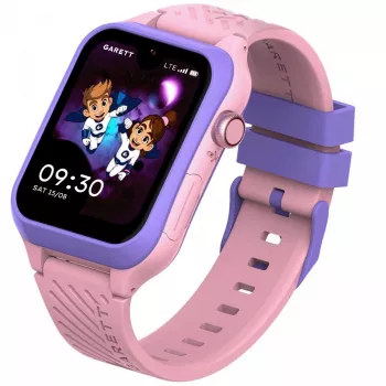 Smartwatch Garett Kids Essa 2 4G rosa — relógio infantil com GPS, função de chamada, SOS