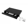 Patch panel Lanberg FOP1-12SD-LQB 1U aço preto montagem em rack