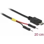 Delock Cabo de alimentação USB Micro-B para 2 x conector de pino único, 20 cm
