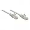 Cabo de rede Patch Intellinet, Cat6, 2 m, Cinzento, CCA, U/UTP, PVC, RJ45, contactos banhados a ouro, proteção das patilhas, bainha anti-dobras, garantia vitalícia