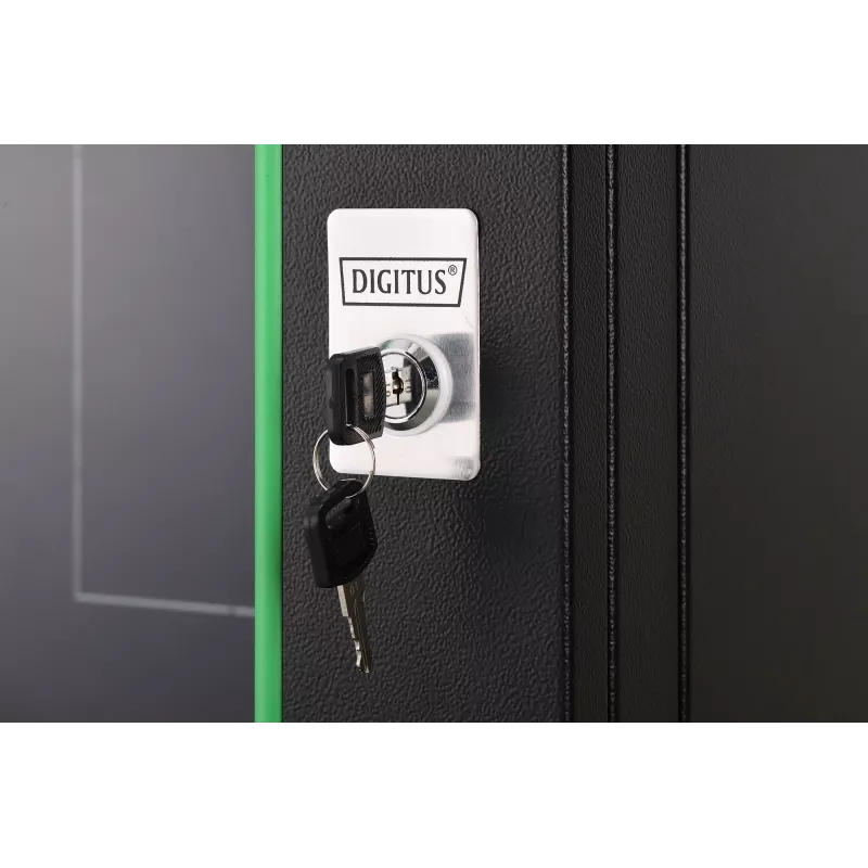 Armário para montagem na parede DIGITUS Dynamic-N 12U, 600x450 mm (LxP), IP20, fechadura com chave, desmontado