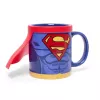 Caneca Thumbs Up Superman com capa, imagem única, 0,25 l, azul, vermelho, cerâmica, silicone, universal, 1 unid.