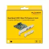 Placa DeLOCK PCI Express x1 para 2 x USB 3.2 Gen 1 Type-A + 1 x conector interno de 19 pinos