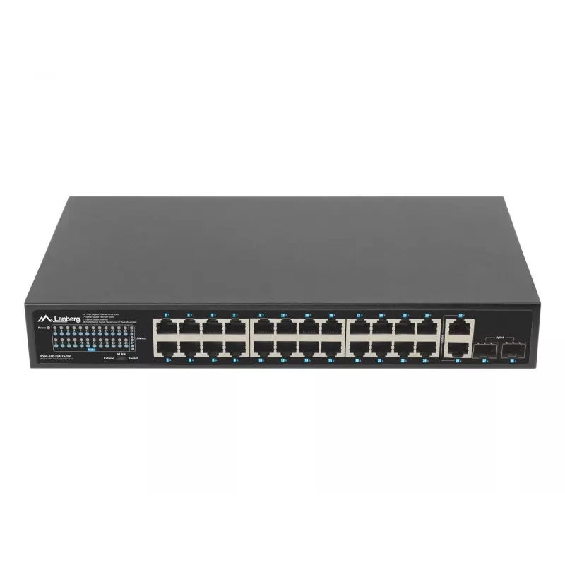 Switch não gerido LANBERG RSGE-24P-2GE-2S-360 com 24 portas Ethernet RJ-45
