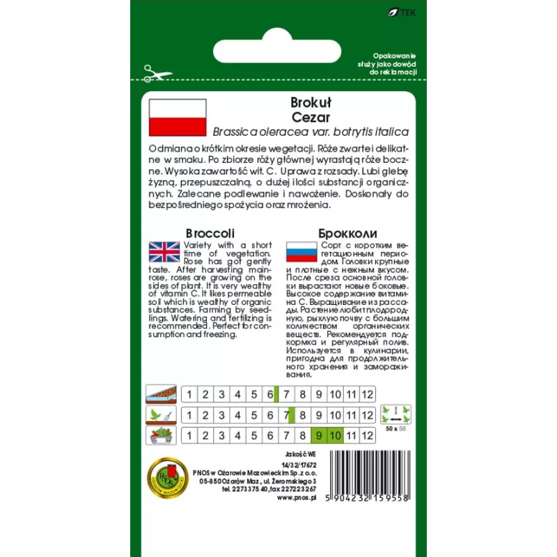 PNOS brócolo Caesar sementes de hortícolas, 2 g