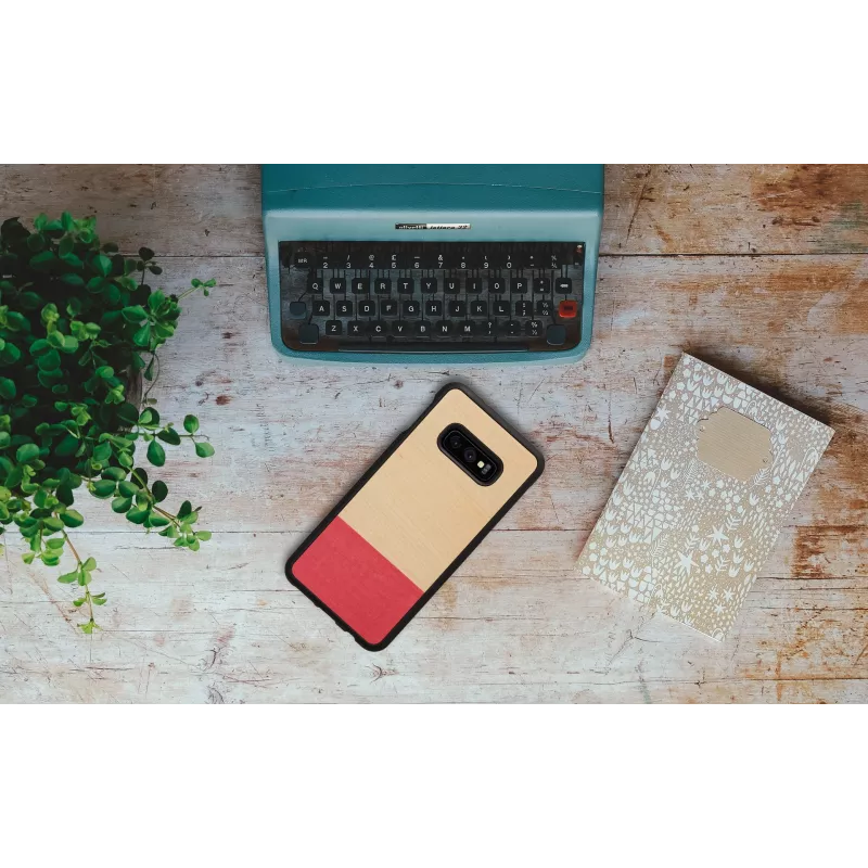 Capa para smartphone man and wood para Galaxy S10e – miss match preto, capa rígida protetora