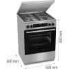 Gorenje GKS6C71XF Fogão independente com forno prateado