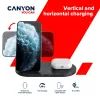 Carregador Docking Station sem fios 2em1 QI 10W/USB-C/LED preto