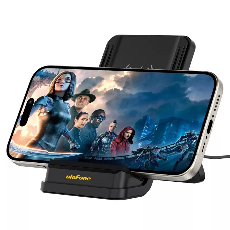 Carregador de smartphone de interior UleFone WCS01 – 50 W USB Type-C, carregamento rápido sem fios, preto