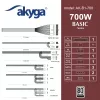 Fonte de alimentação ATX Akyga AK-B1-700 Basic 700 W, PFC passivo, ventoinha de 120 mm, cinzento
