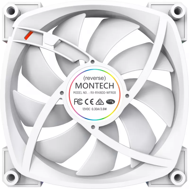 Ventoinha de caixa Montech RX140 PWM 140 mm ARGB - branca