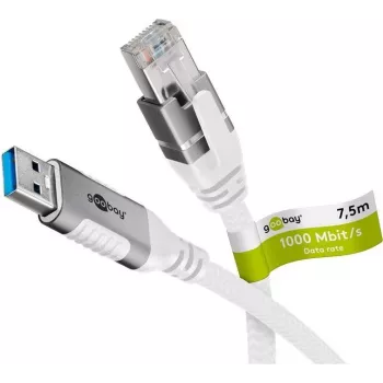 Cabo de rede Goobay 74162 USB A RJ-45 Cat6 7,5 m branco