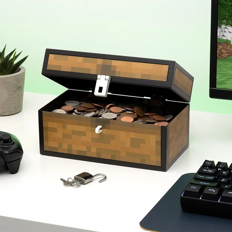 Mealheiro Paladone design Baú Minecraft PP13601MCF para crianças e fãs