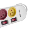 Extensão elétrica MACLEAN MCE229W — 4 tomadas, 2× USB, cabo de 1,5 m, tipo F, 10 A, branco