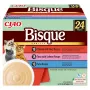 Petisco de comida húmida para gatos INABA CIAO Bisque – atum, vaca, frango em saquetas de 40 g, pack de 24