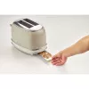 Torradeira Ariete 155 Design de 2 fatias com cestos para sanduíches, 6 níveis de tostagem, 810 W, caixa em aço inoxidável, gaveta de migalhas removível, bege pastel