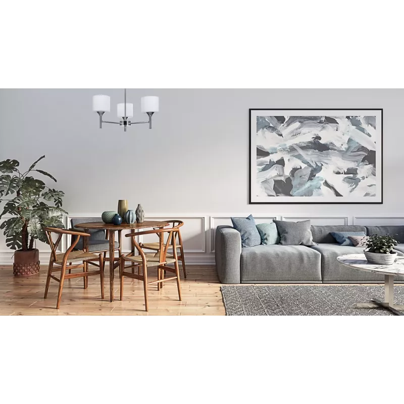 Lustre de suspensão clássico Activejet MIRA cromado triplo 3xE27 para sala de estar