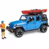 Veículo de brincar BRUDER Jeep Wrangler Rubicon Unlimited com caiaque e figura BR-02529