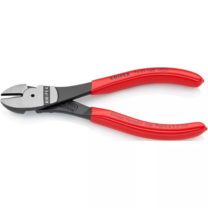 Alicate de corte Knipex 74 01 160, aço cromo-vanádio, punho de plástico