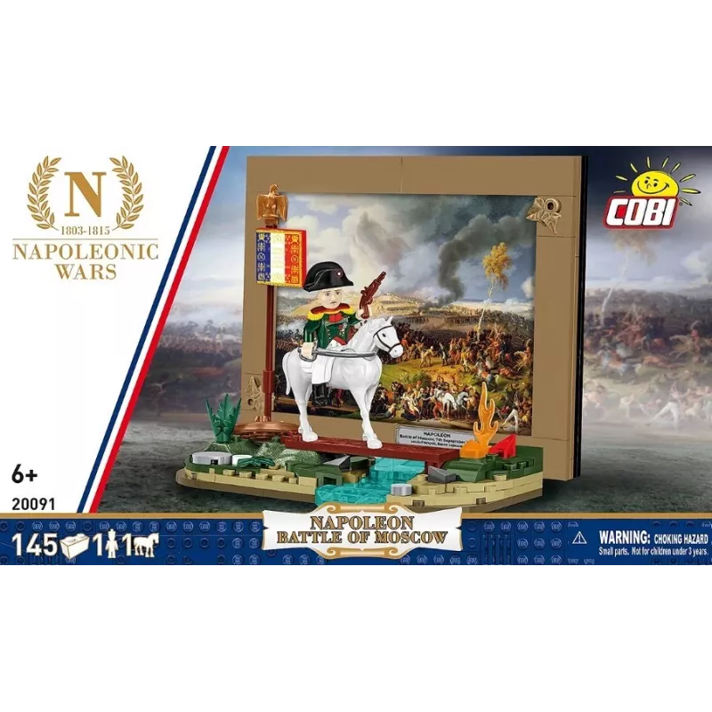 Conjunto de construção Cobi Napoleão Batalha de Moscovo 145 peças maquete histórica diorama