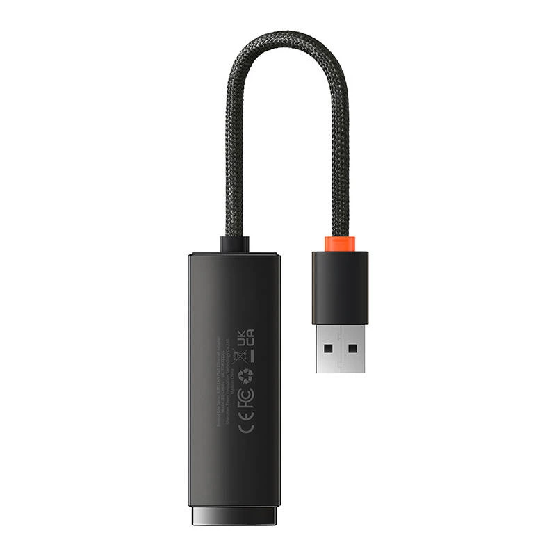 Adaptador de rede USB para RJ45 Baseus Lite Series, 100Mbit/s (preto)
