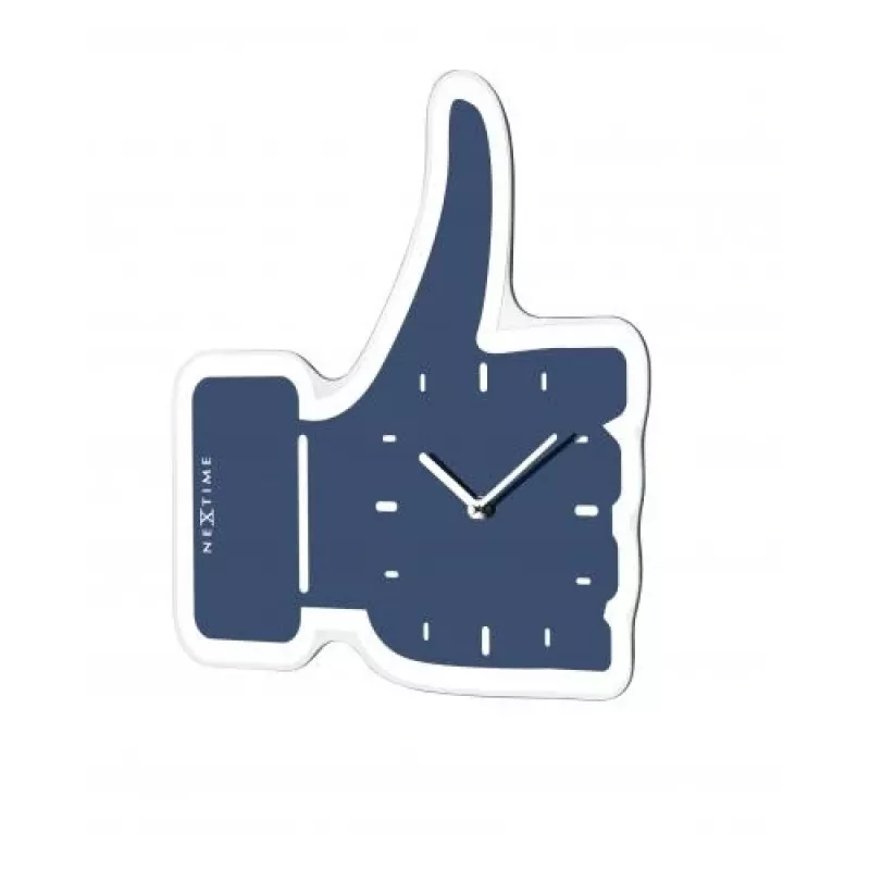 Relógio de parede NeXtime 5185bl Mini Thumbs Up, 20,5x21 cm, azul/prateado