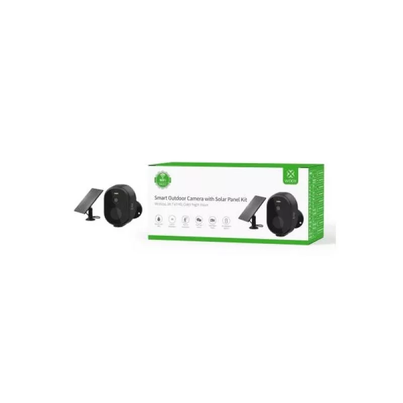 Woox Câmara inteligente Wi-Fi exterior com bateria solar, 4MP 2K, bateria recarregável 5200mAh, TUYA, WOOX