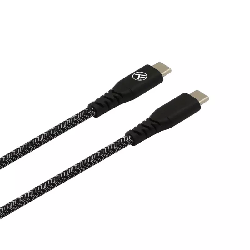 Cabo de dados USB Type-C para Type-C Tellur TLL155471, 1 m, 3 A, 60 W PD, trança de nylon, preto