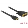 Adaptador de cabo de vídeo DeLOCK 85655 3 m HDMI Type-A DVI preto
