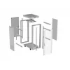 Armário rack de chão LANBERG 19 polegadas 32HE 600×800 mm cinzento com porta de vidro e LCD (embalagem plana)