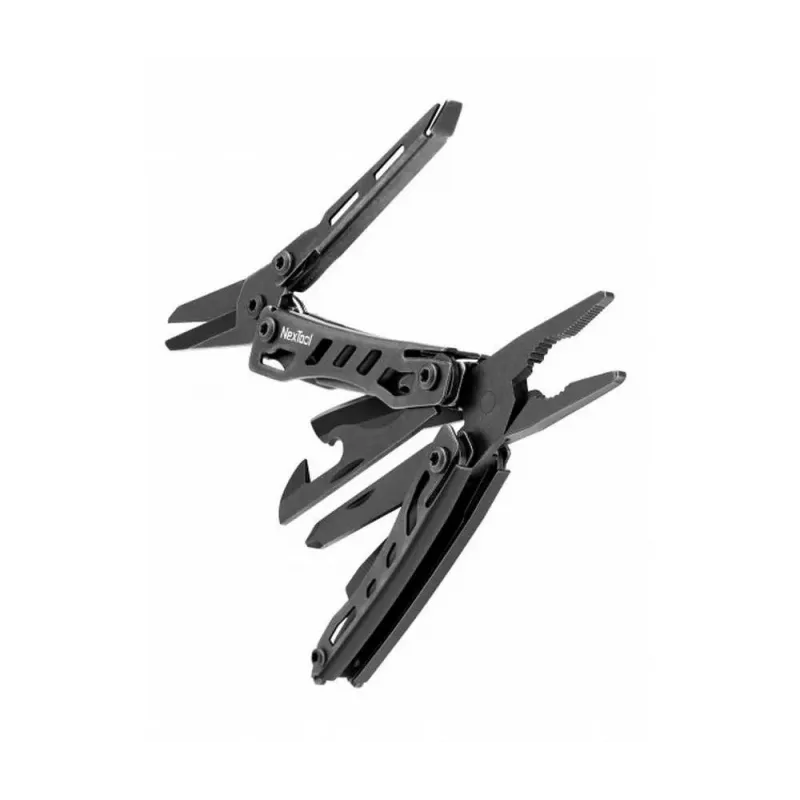 Multiferramenta Nextool Mini FLAGSHIP NE20122 — 10-em-1 multiferramenta compacta em aço inoxidável, preta, 67×27×17 mm, 83 g