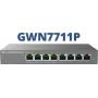 Switch de rede PoE gerido L2 Gigabit Grandstream GWN7711P — 8x RJ-45 10/100/1000, 48V DC, secretária/montagem na parede
