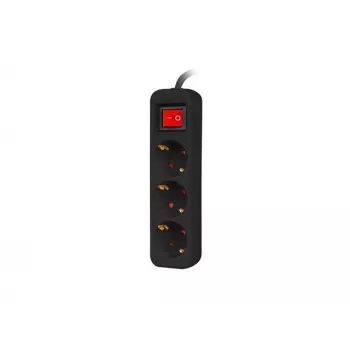 Extensão elétrica Lanberg PS1-03F-0150-BK 1,5 m 3 tomadas com contacto de proteção para interiores preto