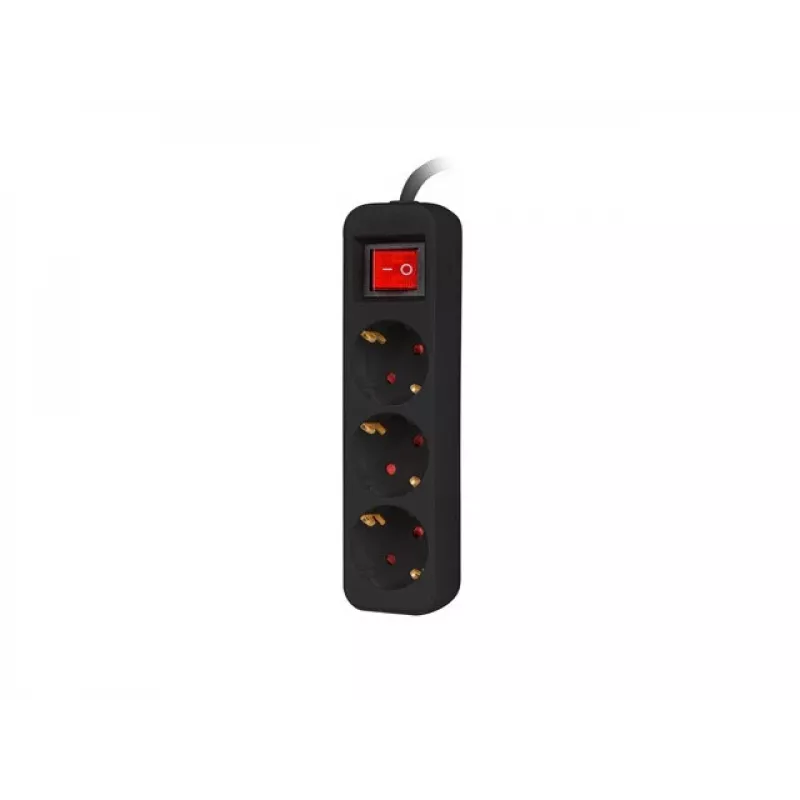 Extensão elétrica Lanberg PS1-03F-0150-BK 1,5 m 3 tomadas com contacto de proteção para interiores preto