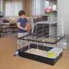 Gaiola FERPLAST Casita 100 para coelhos e porquinhos-da-índia, metal/plástico, 960×570×560 mm, taupe/branca
