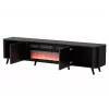 Móvel de TV Cama Meble Volare 200 x 39 x 49 cm, preto/san sebastian com lareira