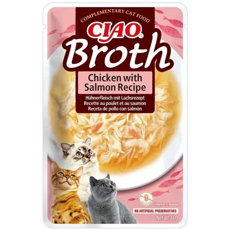 INABA Ciao caldo de frango e salmão - snacks para gatos - 40 g