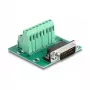 DeLOCK 66909 adaptador de D-Sub macho de 15 pinos para bloco de terminais de 16 pinos para calha DIN