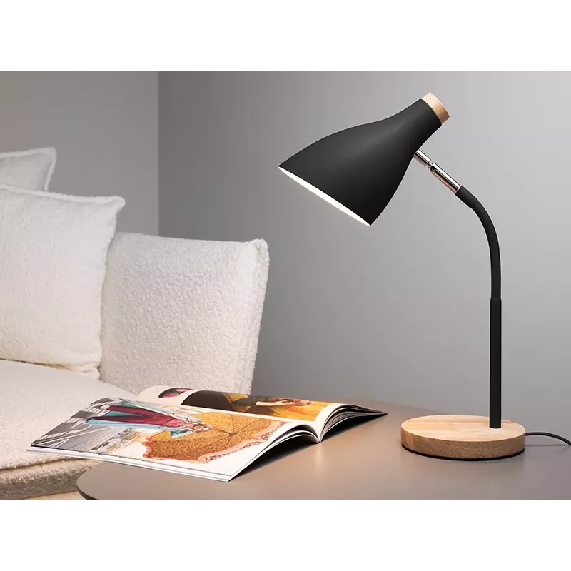 Candeeiro de mesa TRACER TRAOSW47237 Scandi preto LED luminosidade ajustável, braço ajustável