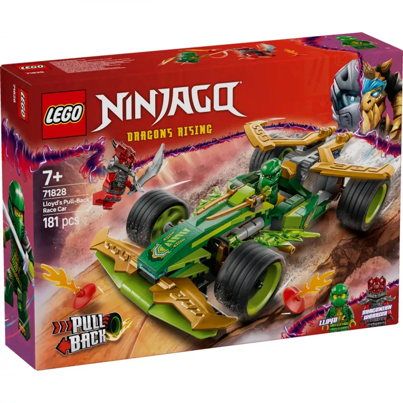 LEGO conjunto de construção NINJAGO Lloyds Action Speedster 71828, 181 peças, 2 minifiguras, idade 7+