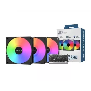 Módulo de ventoinha para caixa de computador Montech GF120 V2 ARGB 12 cm preto 3 unid.