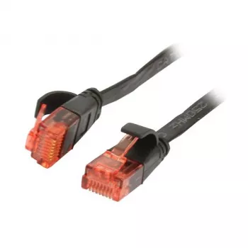 Cabo de rede RJ45 - CAT6 250MHz - 10m preto - UTP (U/UTP) - PVC - plano - Synergy 21 -